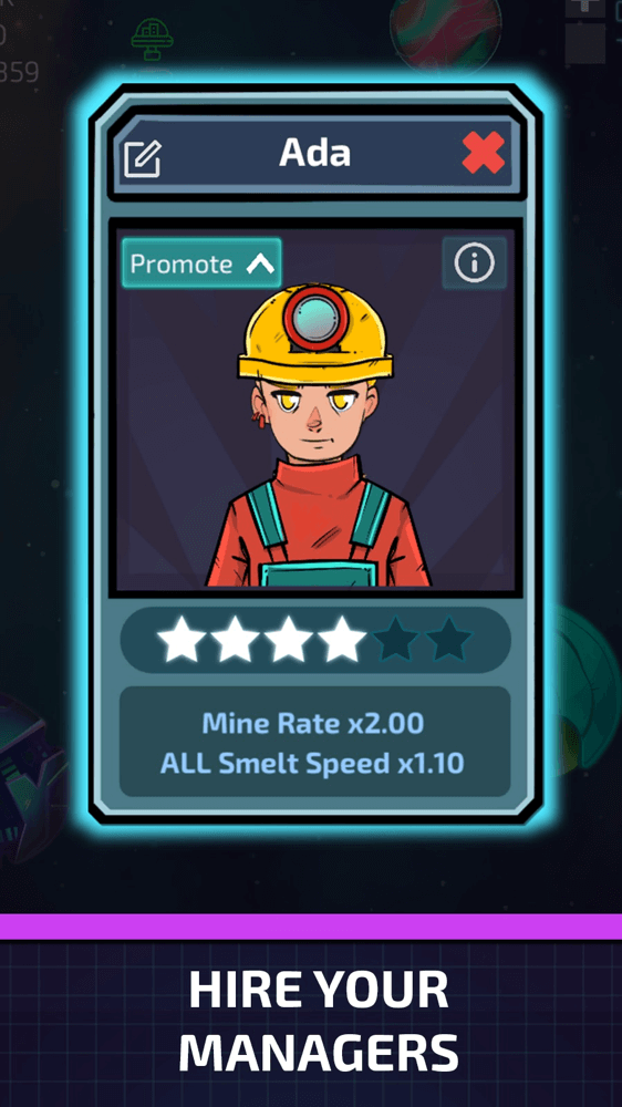 Idle Planet Miner，英文手机星际矿工放置